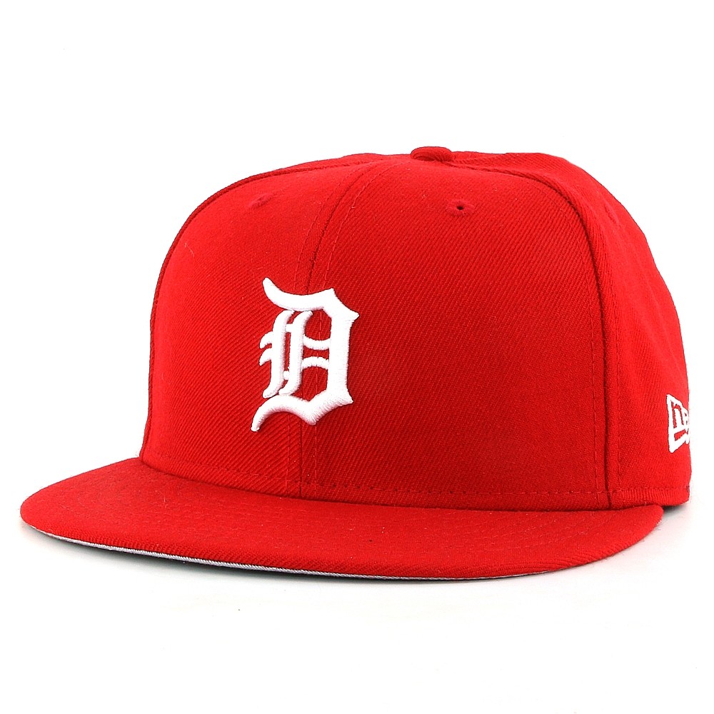 Detroit Tigers White on Red 59FIFTY Men's Fitted Cap - Vintage Detroit  Collection