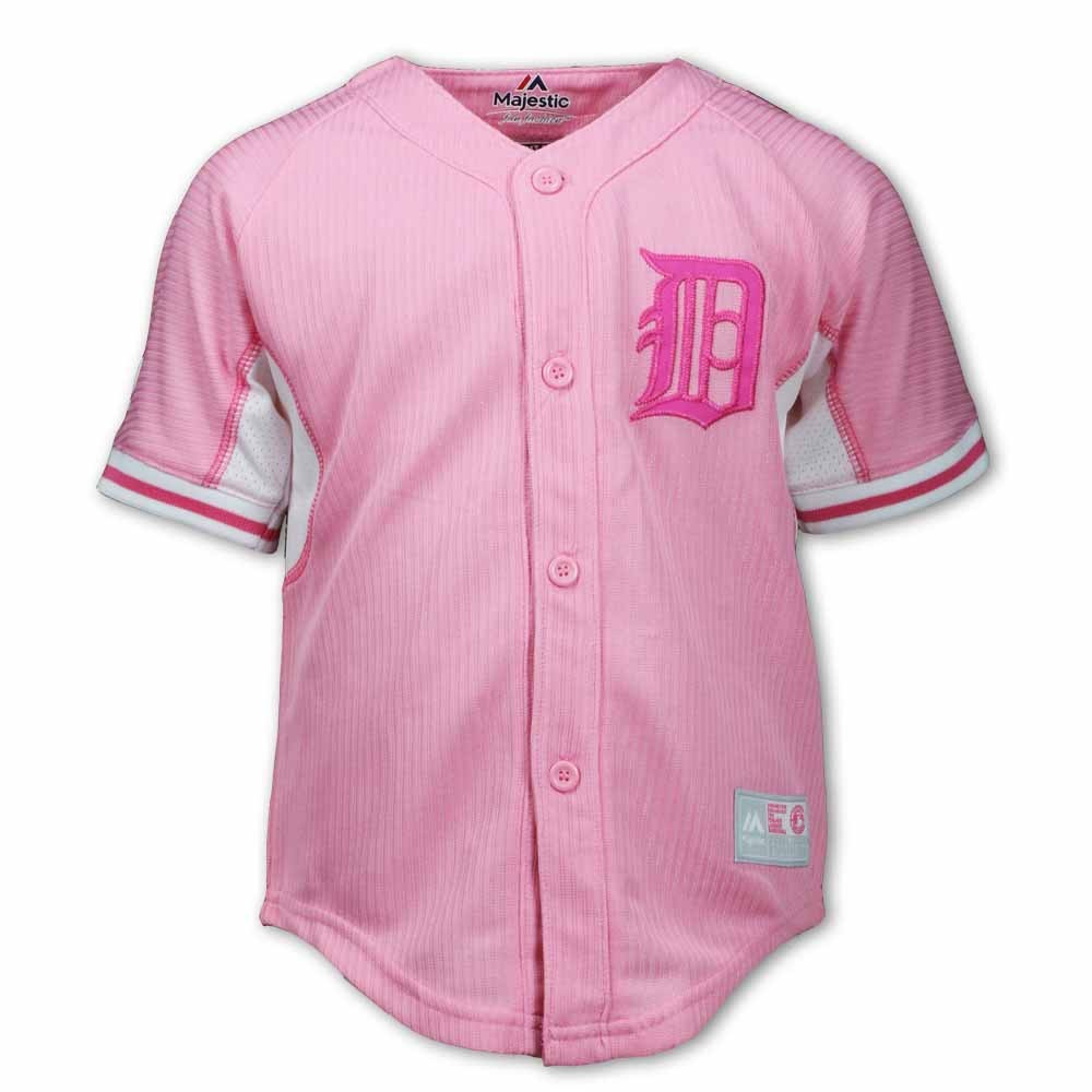 Detroit Tigers Youth Cool Base Pink Jersey