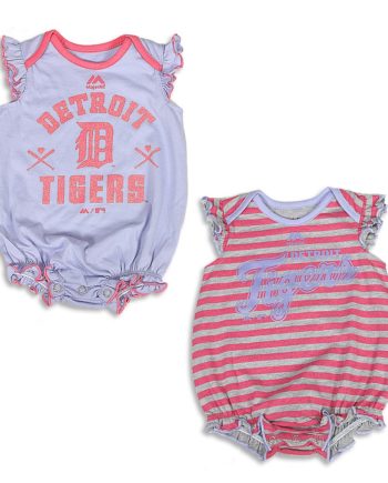 MLB Detroit Tigers Infant Girls Bodysuit Creeper 3 Piece set Size 6-9  Months
