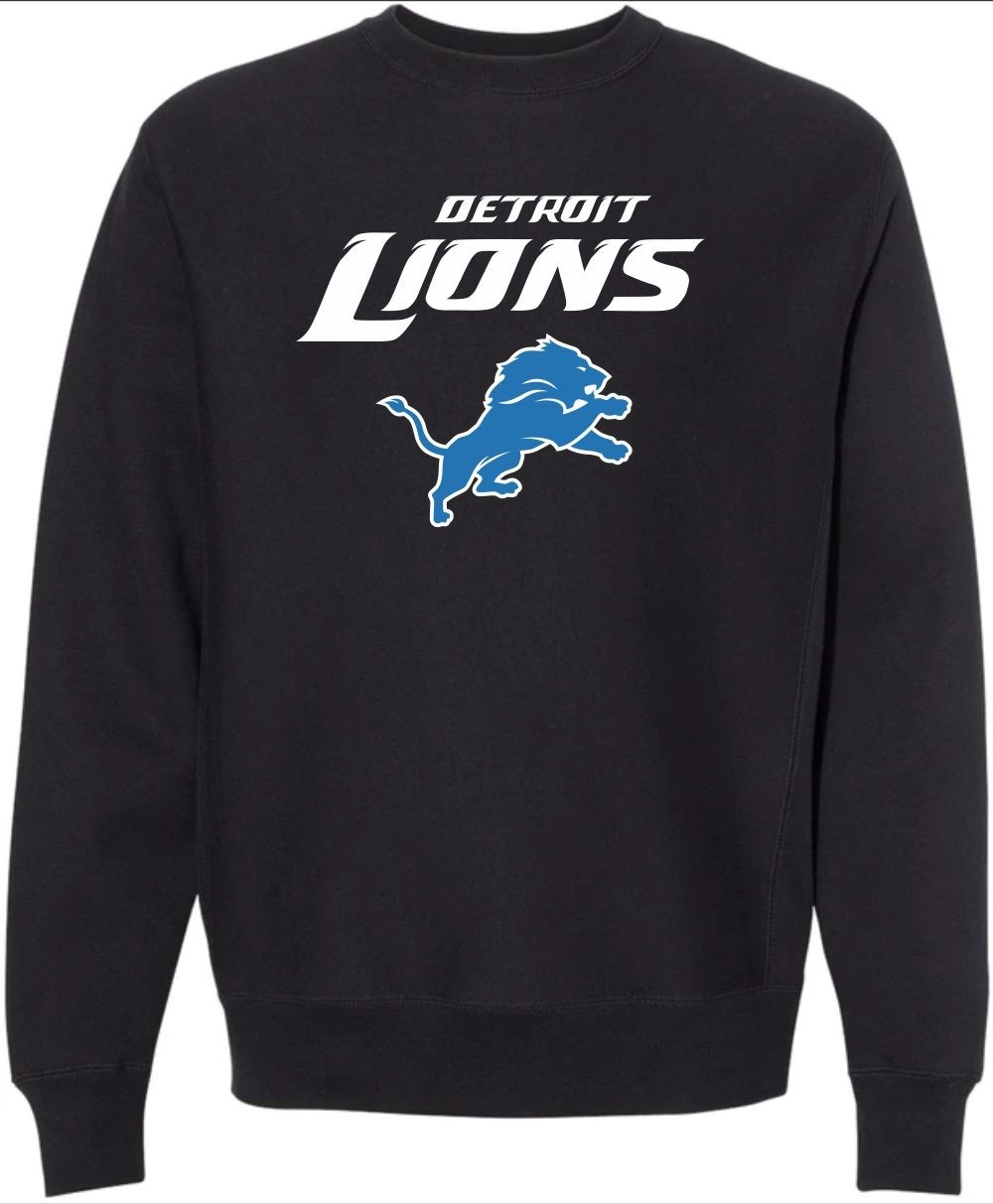 Detroit Lions Men's Black Crewneck Sweatshirt - Vintage Detroit Collection