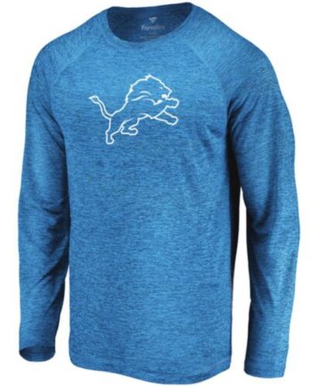 New Era Women's Detroit Lions Blue Raw Edge Cropped Hoodie