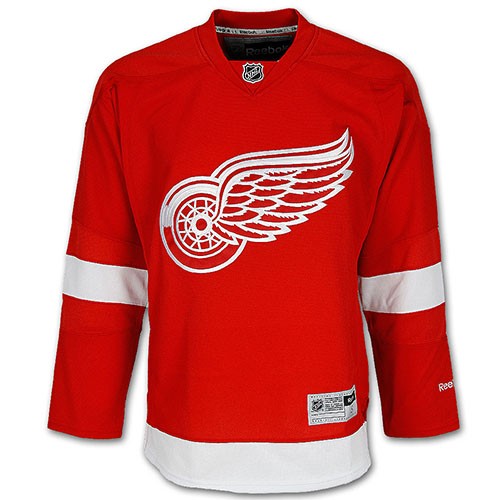 New Detroit Red Wings old time jersey style mid weight cotton hoodie  men's S