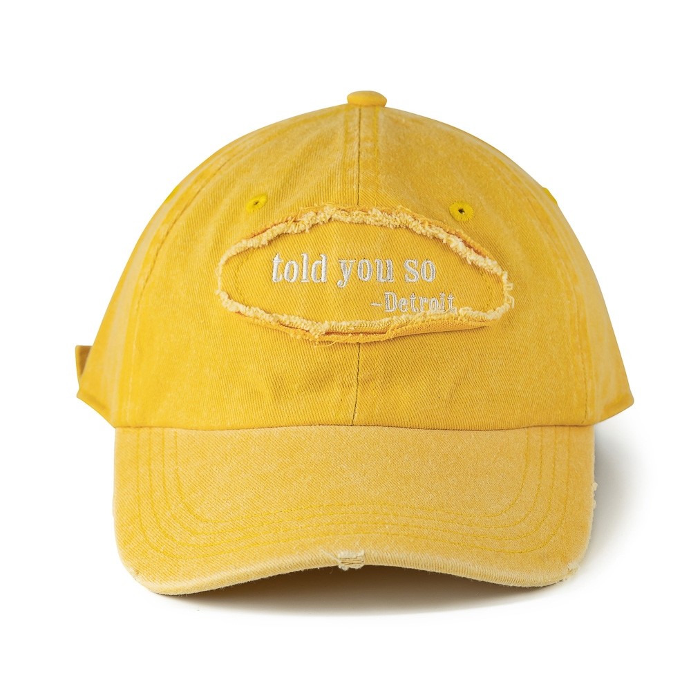 Detroit Scroll Told You So Washed Yellow Adjustable Cap - Vintage ...