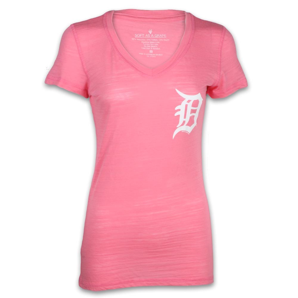 Detroit Tigers Women's Pink English D T-Shirt