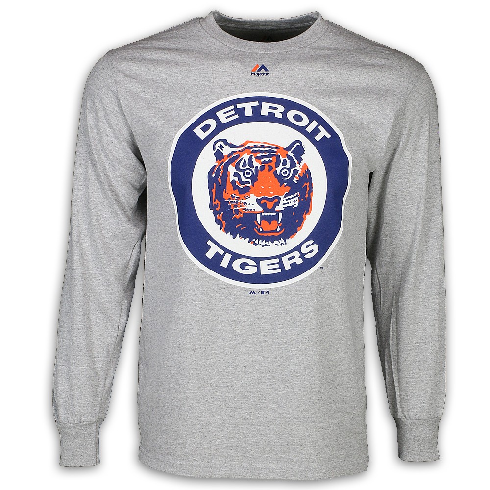Detroit Tigers Gray Classic Logo Men's Long-Sleeve T-Shirt - Vintage Detroit  Collection