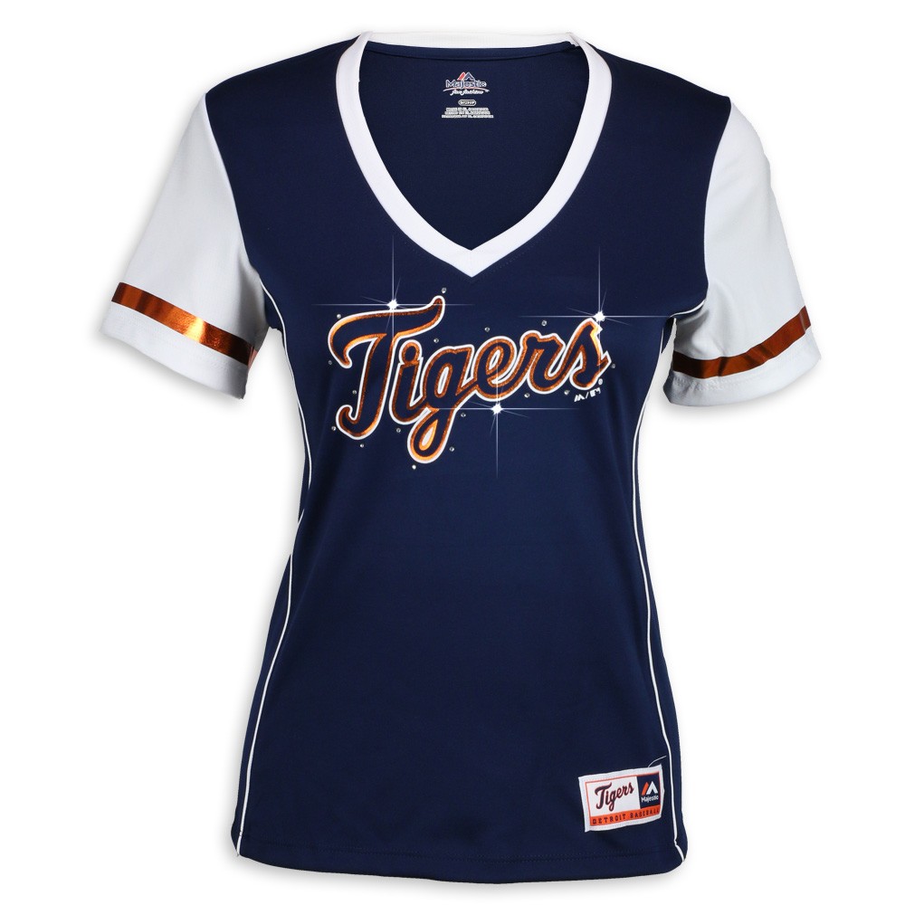 Detroit Tigers Women's Jersey T-Shirt - Vintage Detroit Collection