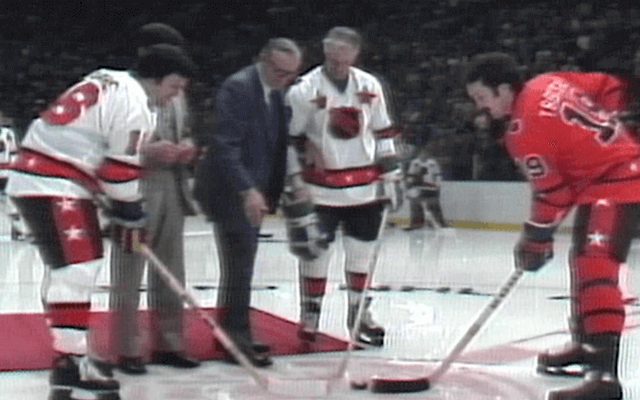 Torch passed from Howe to Gretzky in 1980 All-Star Game at The Joe -  Vintage Detroit Collection
