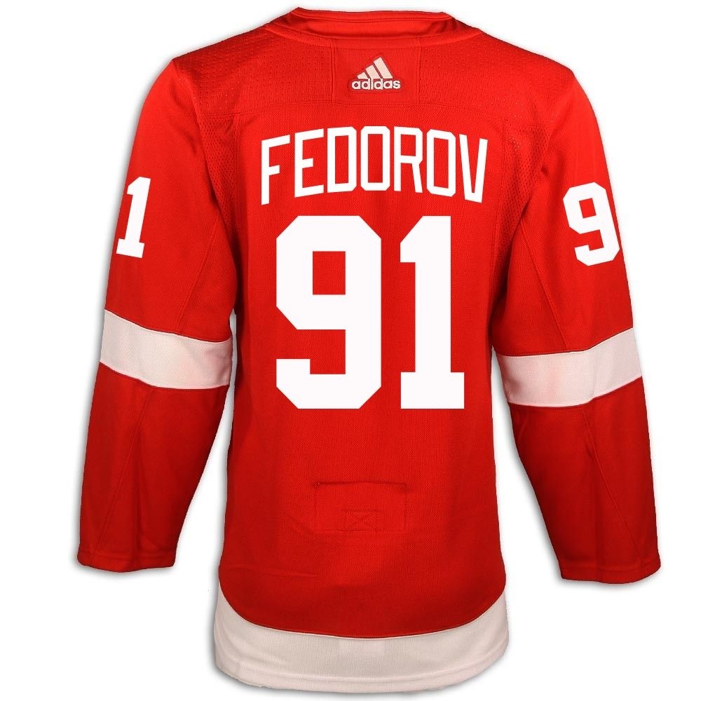Sergei Fedorov #91 A Detroit Red Wings Adidas Home Primegreen Authentic  Jersey - Vintage Detroit Collection