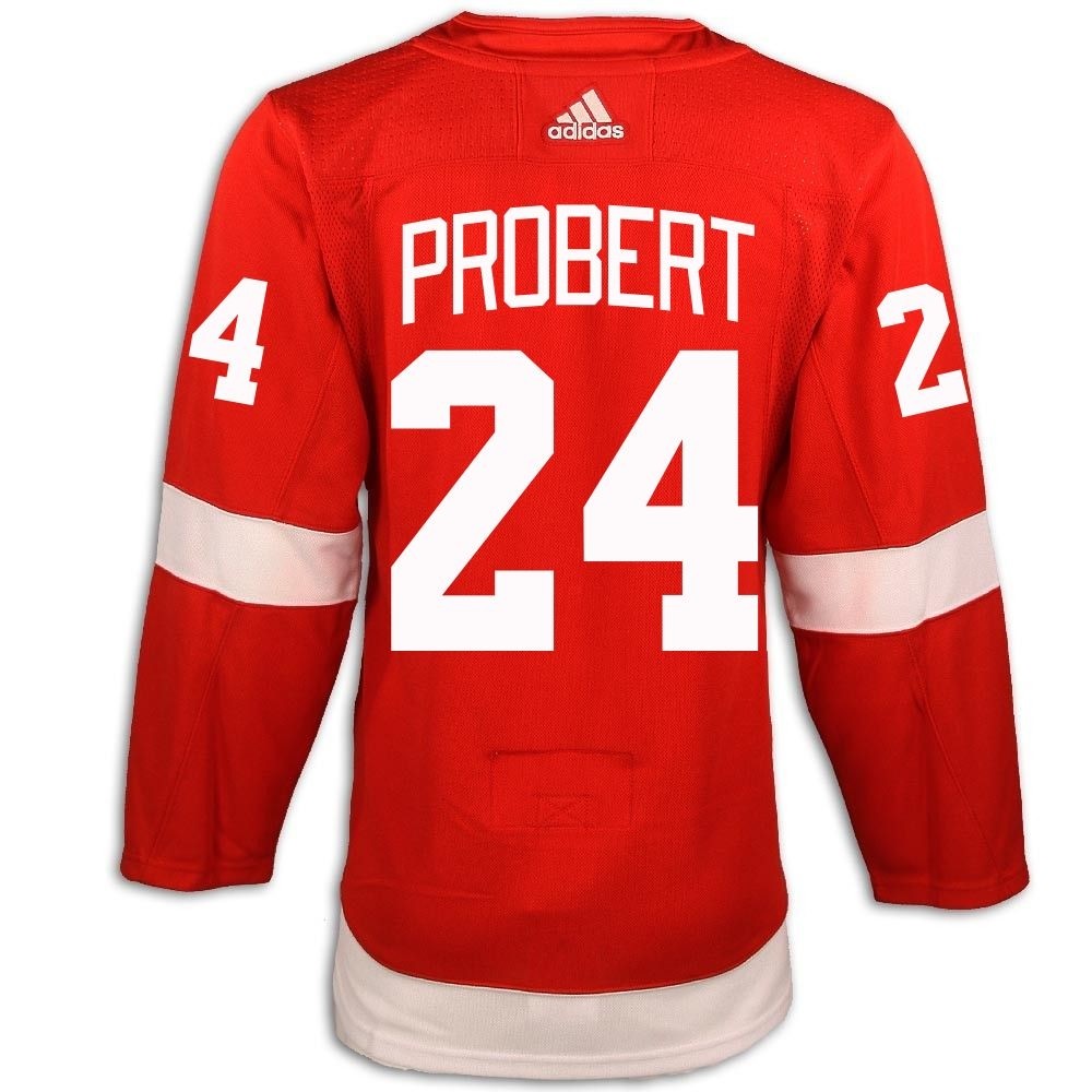 Bob Probert #24 Detroit Red Wings Adidas Road Primegreen Authentic Jersey by Vintage Detroit Collection