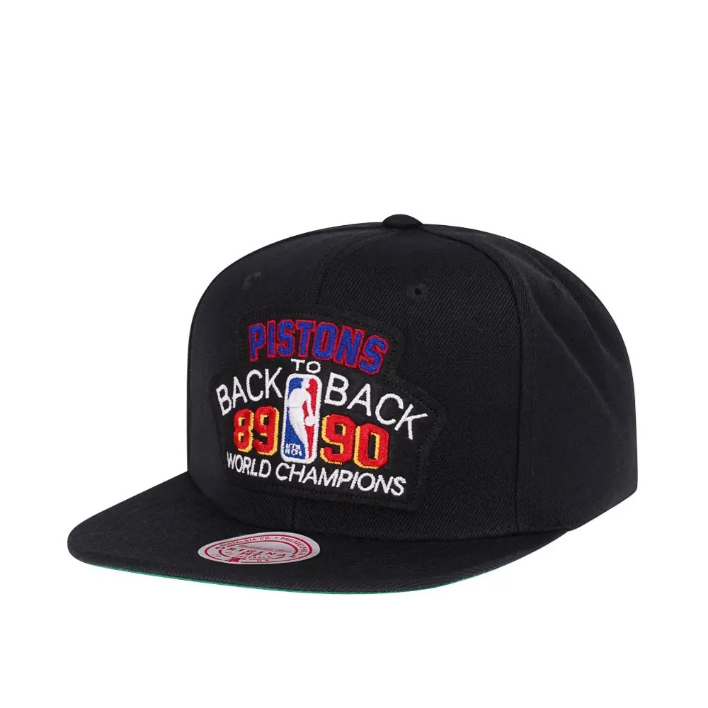 Detroit Pistons Back to Back Champions Snapback Hat - Vintage Detroit  Collection