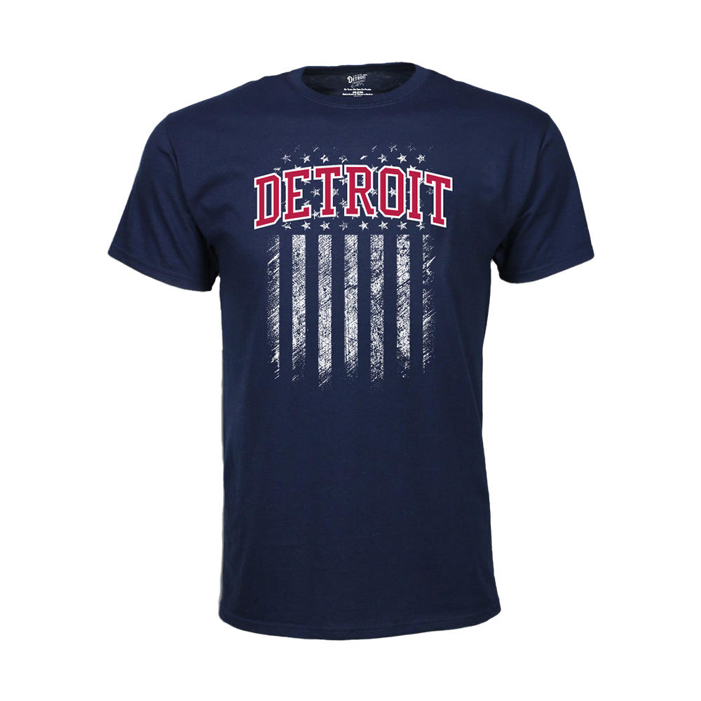 Detroit USA Flag Men's T-Shirt - Vintage Detroit Collection
