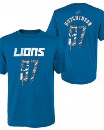 Nike Men's Detroit Lions Aidan Hutchinson #97 Grey T-Shirt